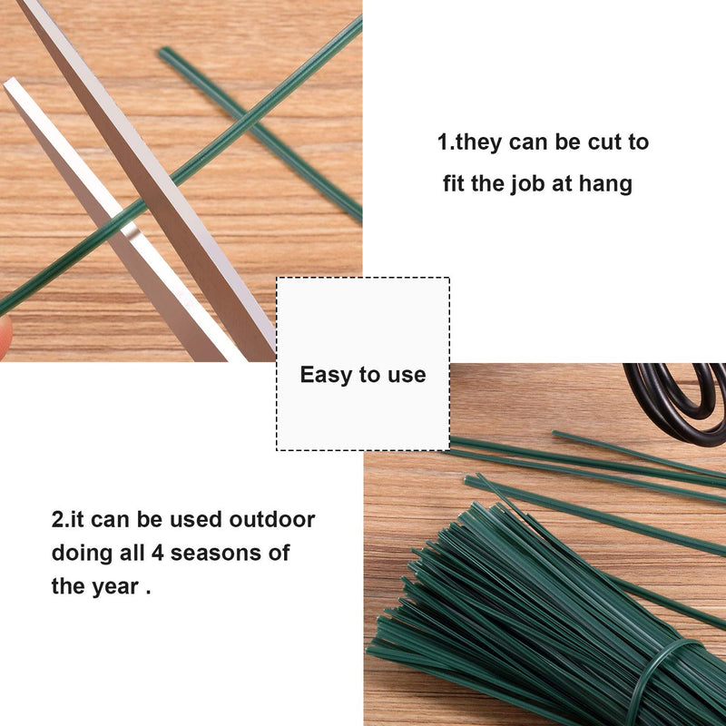 WILLBOND 200 Pcs 4.72'' Christmas Garden Plastic Twist Tie, PE Multi Function Twist Flexible Plant Ties, Christmas Tree Twist Tie Garden Plant Support, Cable Tie, Large Garbage Bag Bundle Green