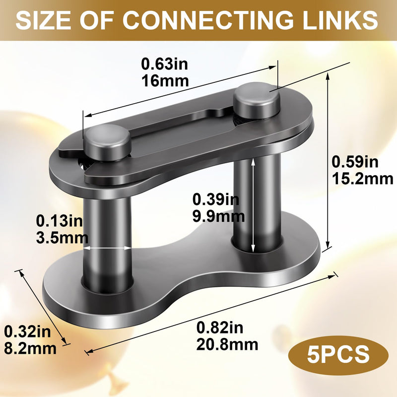 5PCS #41 Roller Chain Connecting Links, Heavy Duty Manganese Steel Master Connector for Mini Bikes, Bycicles, Motorcycles, Go-Karts, Home and Industrial Machinery