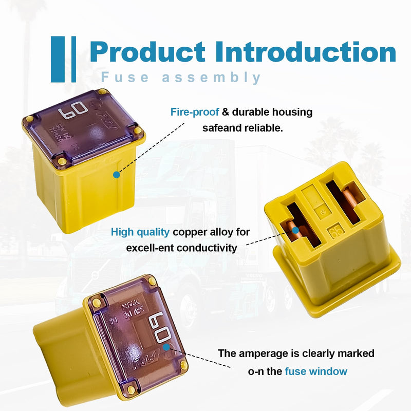10PCS(20A 30A 40A 50A 60A) Car Fuse Combination, Tall/Standard and Low Profile Box Shaped Automotive Fuses,Compatible with Nissan Pickup, Ford, Chevrolet,and Other Vehicle Type Fuses. (Low)
