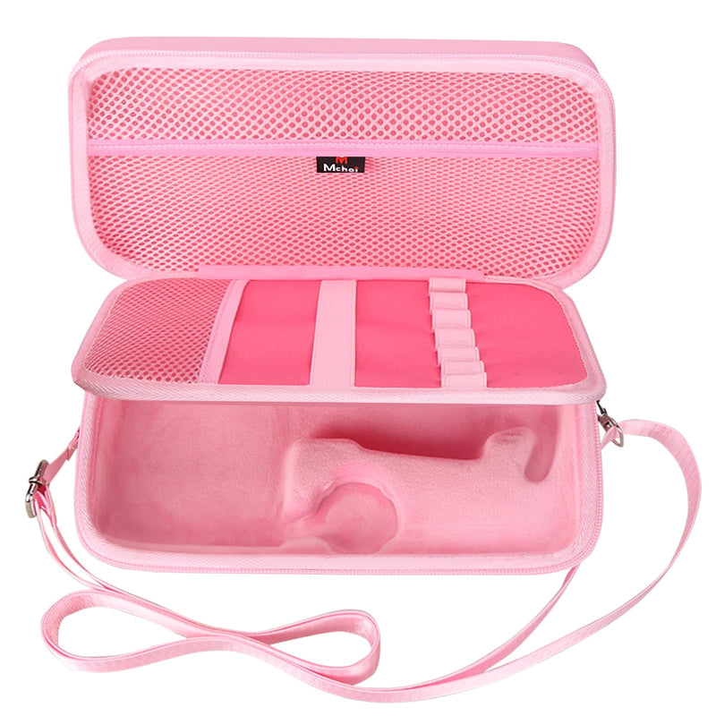 Mchoi Stethoscope Case with Grooved, Suitable for 3M Littmann Classic III Stethoscope, Extra Room for Medical Bandage, Scissors and LED Penlight, Pink, Case Only
