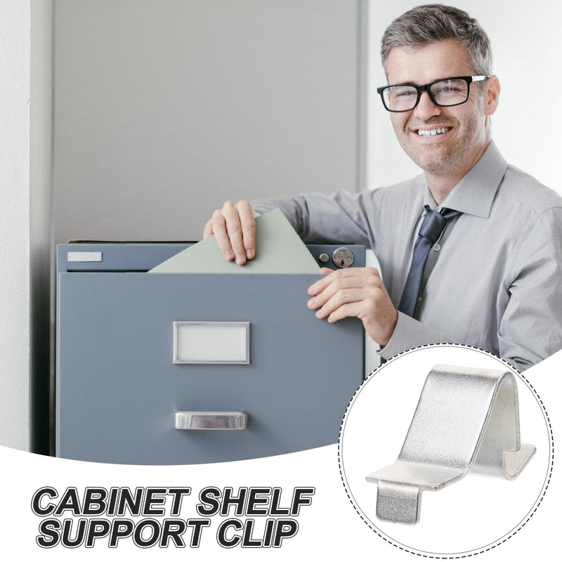 jojofuny 12pcs Heavy Duty Metal Cabinet Shelf Clips - Adjustable Shelf Support Clips for Wood and Metal Shelving, Strong Locker Shelf Bracket for Kitchen Home Organization 3.00X2.00X1.40CM Silver