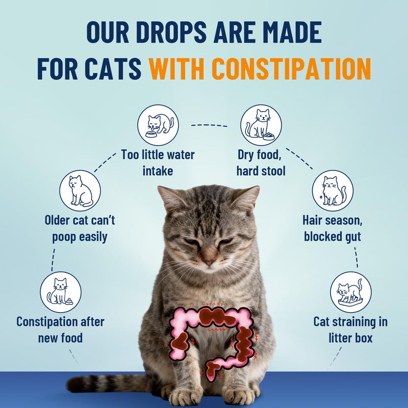 VICSOM Cat Constipation Relief for Cats & Cat Deterrent Spray Bundle, Natural Liquid Constipation Drops for Cats, Natural Cat Repellent Spray, Chicken Flavor 60 Ml + 6.76 FL Oz