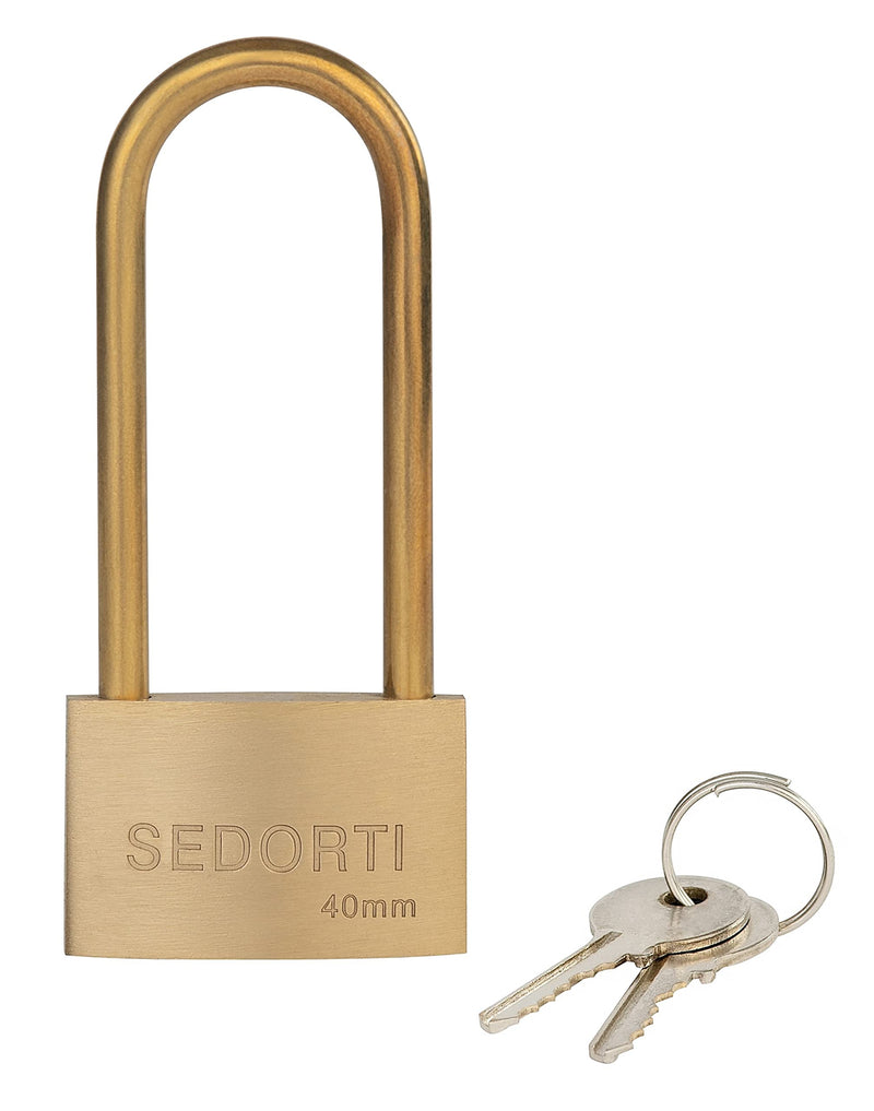 Weather Proof Lock, Keyed Alike Solid Brass Padlocks with Long Brass Shackle, Light Duty, 1-1/2" Wide Body, Marine Padlock, Anti Rust Lock, 12 Pack 12 Pcs Keyed Alike