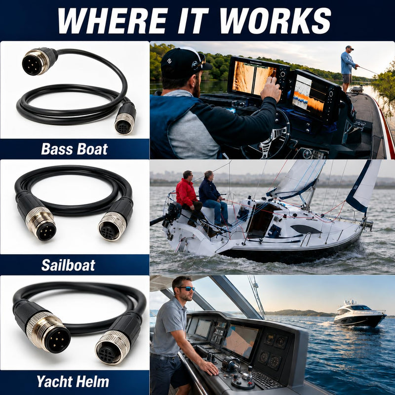 Metal Shield NMEA 2000 Marine Network Cable – Heavy Duty IP67 Waterproof N2K Backbone, Drop or Extension Cable Compatible with Garmin, Lowrance, Simrad, B&G & Navico Networks (3.3ft（1m）) 3.3ft（1m）