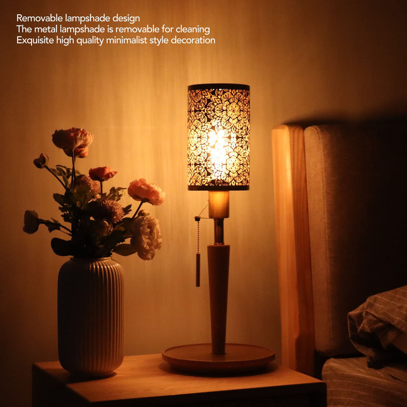 Acouto Lamp Shade for E27 E26 Bulb Hollow Carving Metal Cylindrical Circular Pattern Detachable Decorative Nightstand Table Lamp Shade Lampshade for Table Lamp and Floor Light