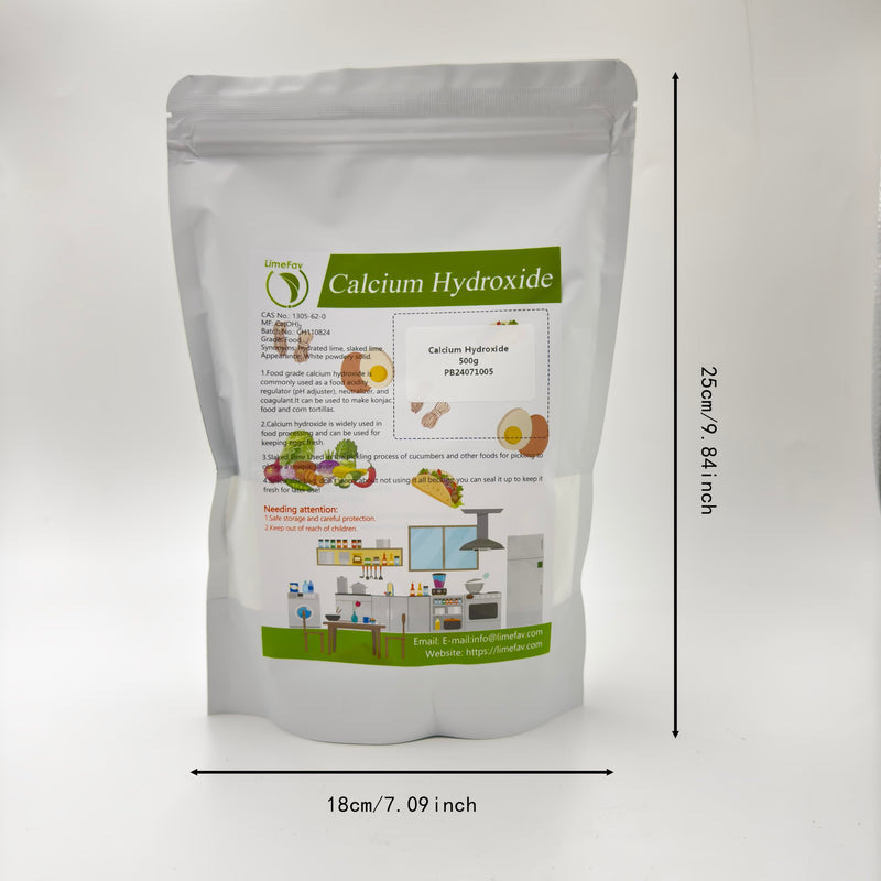 Food Grade Calcium Hydroxide of 96%+ Purity, CAS NO.: 1305-62-0(500g/17.6oz) 500g