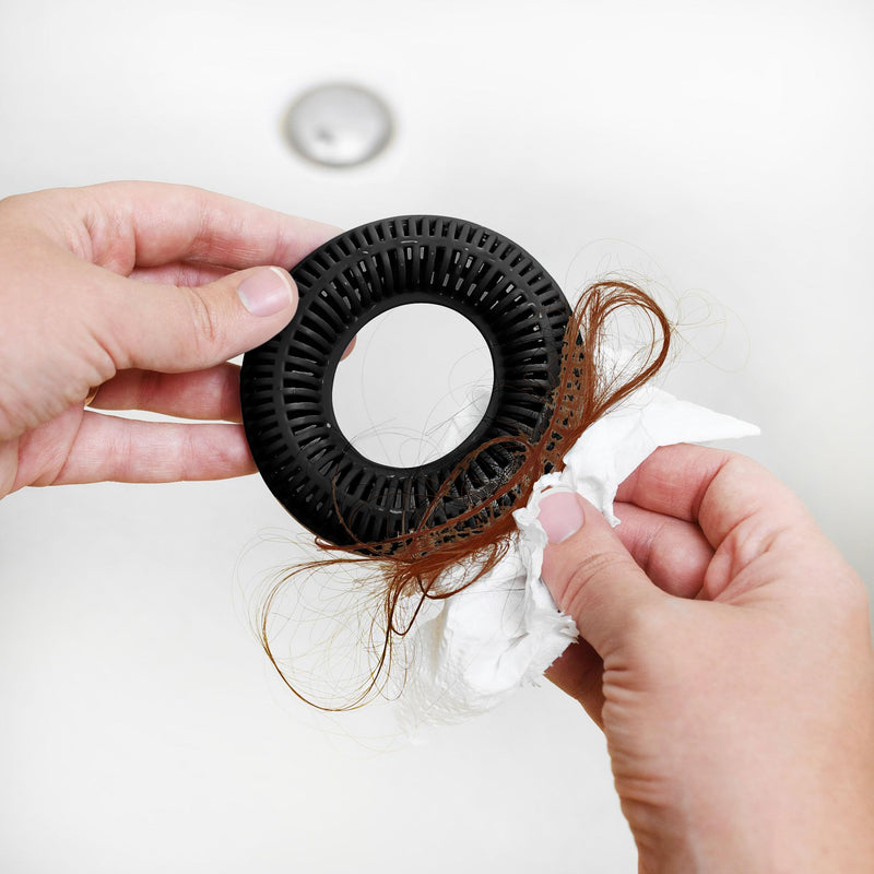 TUBRING The Ultimate Tub Drain Protector Hair Catcher/Strainer/Snare (Black) Black