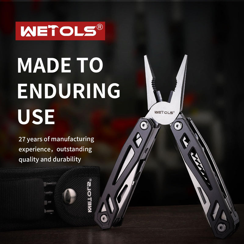 WETOLS Multitool Valentines Day Gifts for Him Boyfriend Husband, 21-in-1 Pliers Mens Gifts Birthday Gifts for Men Dad Grandpa, Self-locking Multi Tool EDC Versatile Tool for Outdoors, DIY, Home,Garden ‎titanium Grey
