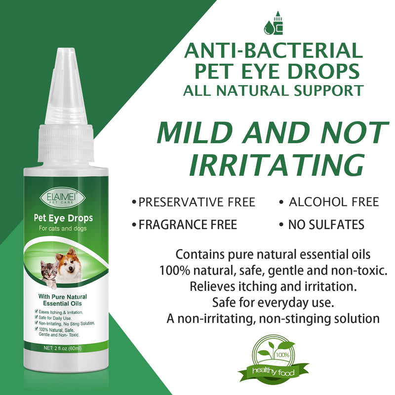 VOSIFSDIY Eye Drops for Dogs, Cats and Dogs Eye Drops, Dog Eye Infection Treatment Relieve Eyes Itching & Irritation, Pink Eye & Allergies Symptoms Safe & Gentle Formula 1PCS