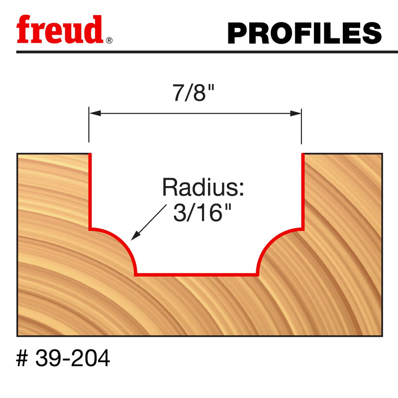 Freud 39-204: 3/16" Radius Ovolo Bit with 1/4" Shank