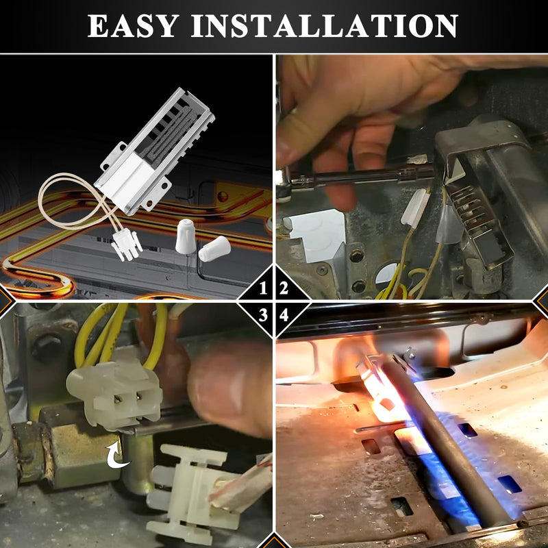 WB13K21 Gas Range Oven Flat Igniter with Connector Plug, 5303935066 Oven Igniter for GE Hotpoint Kenmore Gas Stove, Replaceable IG9998 Norton-501a AP2020569 PS231280 WB13T10045
