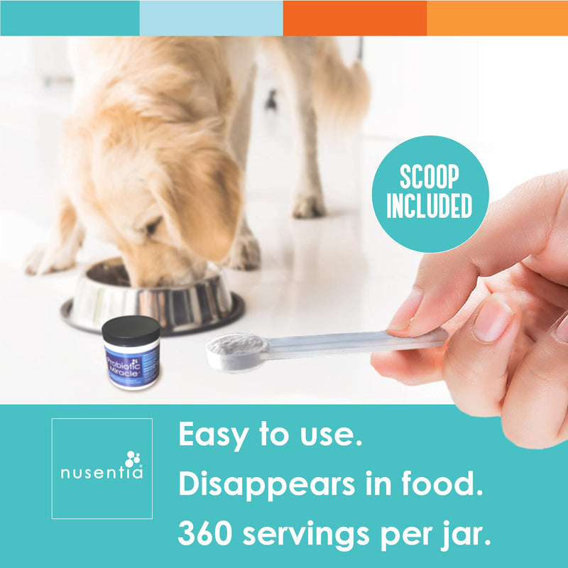 NUSENTIA Probiotic Miracle Dog Probiotics for Dogs (Up to 360 Servings) - PawsPlanet Australia