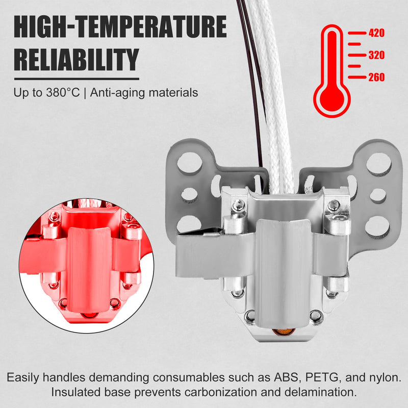 Hotend Heating Assembly Kit for Flashforge AD5X, Complete Replacement with Ceramic Heater Thermistor Sensor Metal Clip & 4 Screws for AD5X 3D Printer Extruder Parts & Accessories
