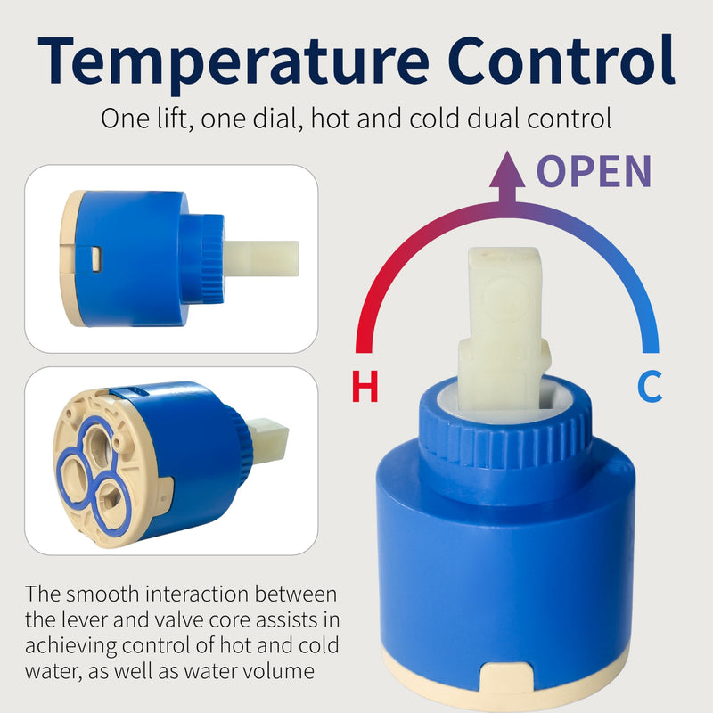 N35DW Faucet Cartridge,Suitable for Kraus and Pfist Single Handle Faucet,Replaces Glacier Bay OEM models 169-640, 704-612 & 704-615,CUPC/NSF/IAPMO Certification,Used for Bathroom and Kitchen Faucet