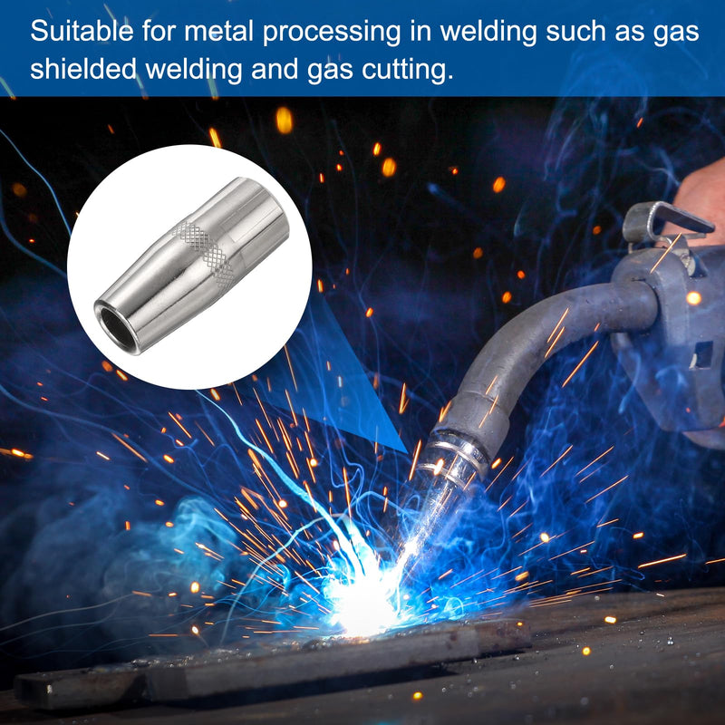 HARFINGTON 5pcs Mig Welding Gun Nozzle 1/2" Orifice KP2742-1-50F Gas Welding Gun Nozzle Copper Nickel Plating Welding Gun Accessory for 250L PRO Curve 200 MIG Gun 200A/300A/400A Parts 5
