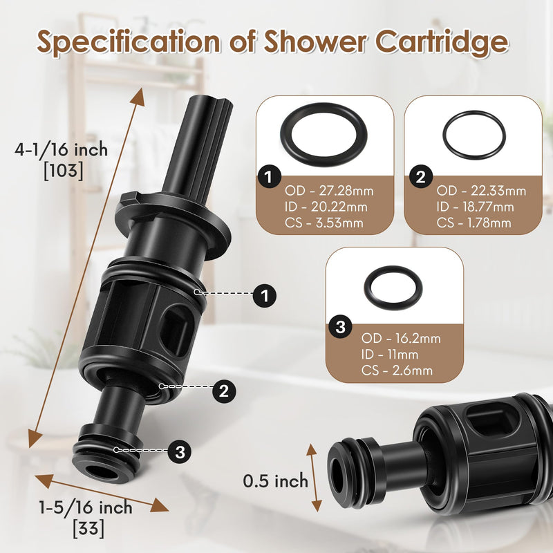 Shower Cartridge and Handle Replacement, Compatible with 9742920 S742920 and 940-240, Compatible with Pfister Avante Series Single Handle Lavatory, Tub and Shower Faucets(Plastic Stem) Plastic Stem