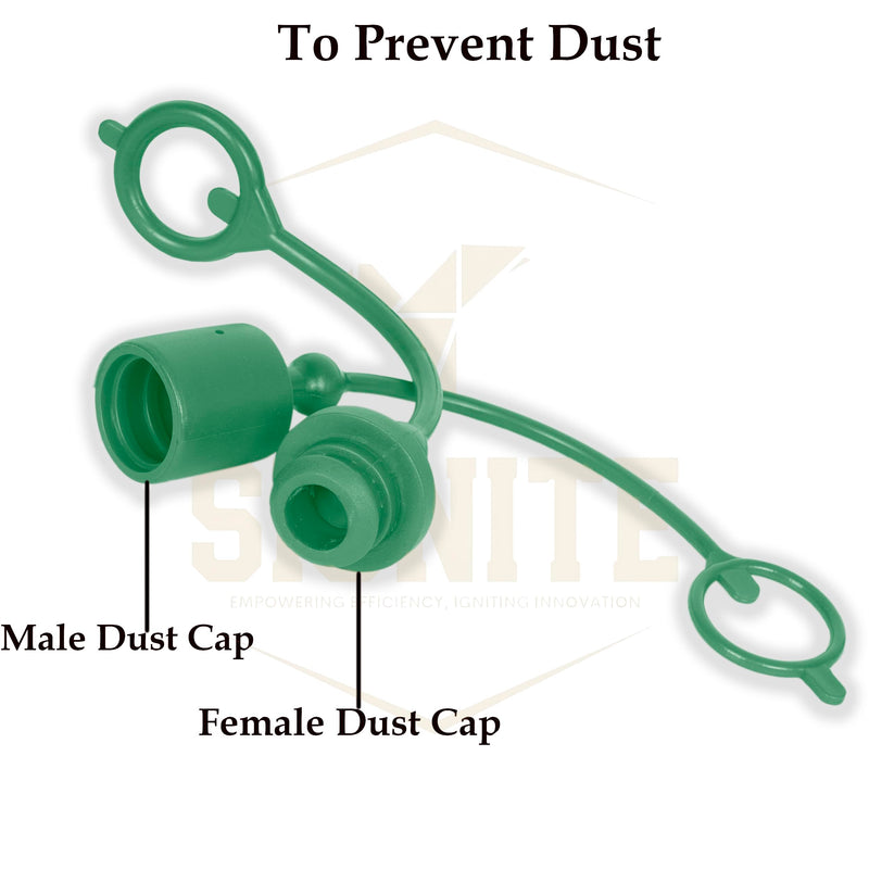 2 Set,1/2 Tractor Hydraulic Coupler Male Dust Cap and Female Plug Cover,ISO A Hydraulic Quick Disconnects Port Plug Fittings By Signite (Green) Green