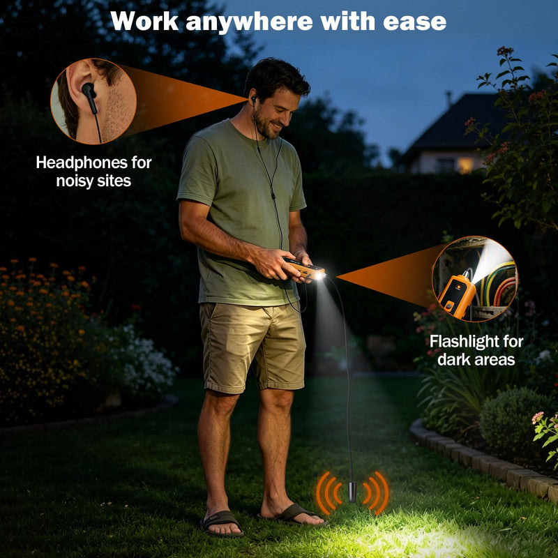 F02 Underground Wire Locator & Fault Finder, Buried Cables with Earphone, Fast Break/Short Detection for Dog Fence & Irrigation Wires Yellow