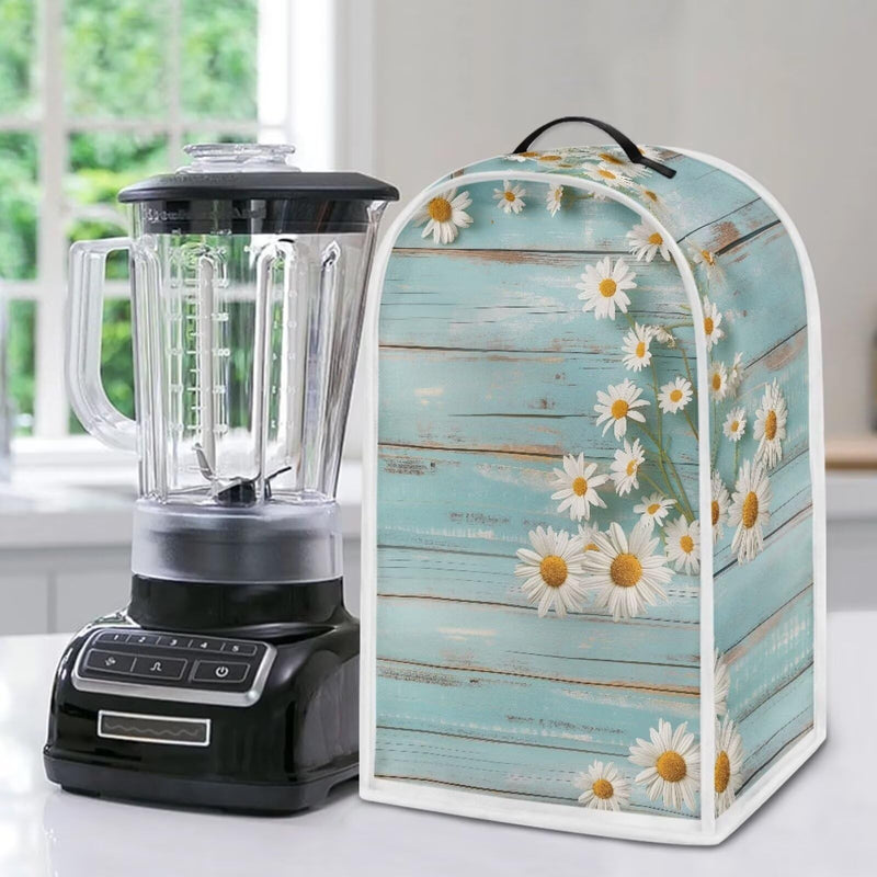 Daisy Blender Cover Teal Wood Appliance Dust Cover Universal for Food Processor Coffee Maker Juice Machine Reusable Protection Cover for Stand Mixer Daisy Teal Wood
