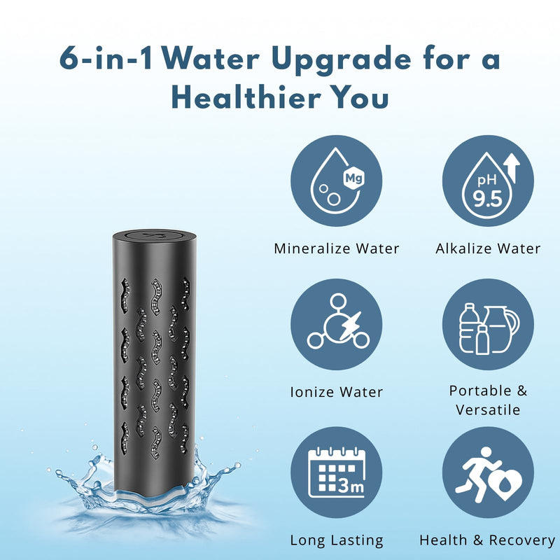 Nispira Alkaline Magnesium Water Infuser Sticks – Adds Electrolytes & Minerals Compatible with Any Bottle or Small Pitcher, 3 Pack