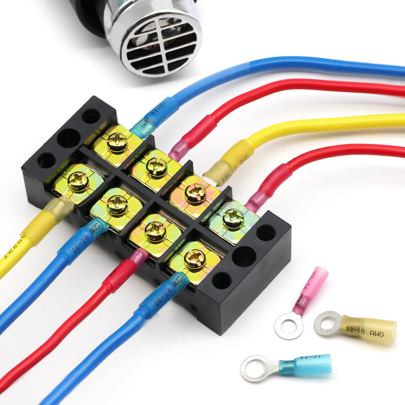 90Pcs Heat Shrink Wire Connectors Electrical Kit - Oiojuct Marine Automotive Wiring Crimp Terminals Assortment, Waterproof Ring Electrical Butt Connector 90