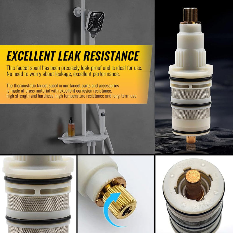 Thermostatic Shower Cartridge Compatible with Moen 147208, Danze Da507874, Kohler 9.13554, Rohl 9.13554 Perrin Rowe Suit for Shower Bathroom Faucet Cartridge Replacement Part S3371 Thermostatic Valve