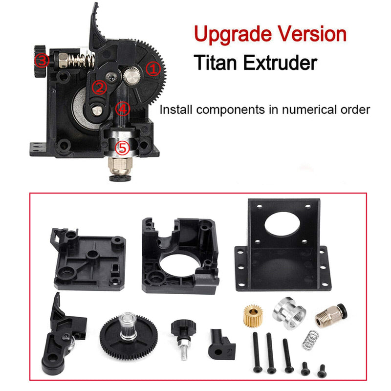Titan Extruder, 3D Printer Stock Feeder Compatible with V6 Hotend J-Head, CR10,Ender 3 Series Mega S X Series,1.75mm Filament. Titan Extruder