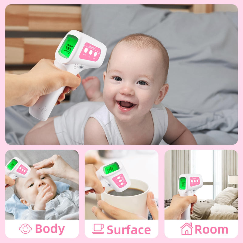 Snomd Non Contact Infrared Forehead Thermometer for Adults and Kids No-Touch Digital Thermometer 3 in 1 for Fever Thermometer Temperature Gun for Baby