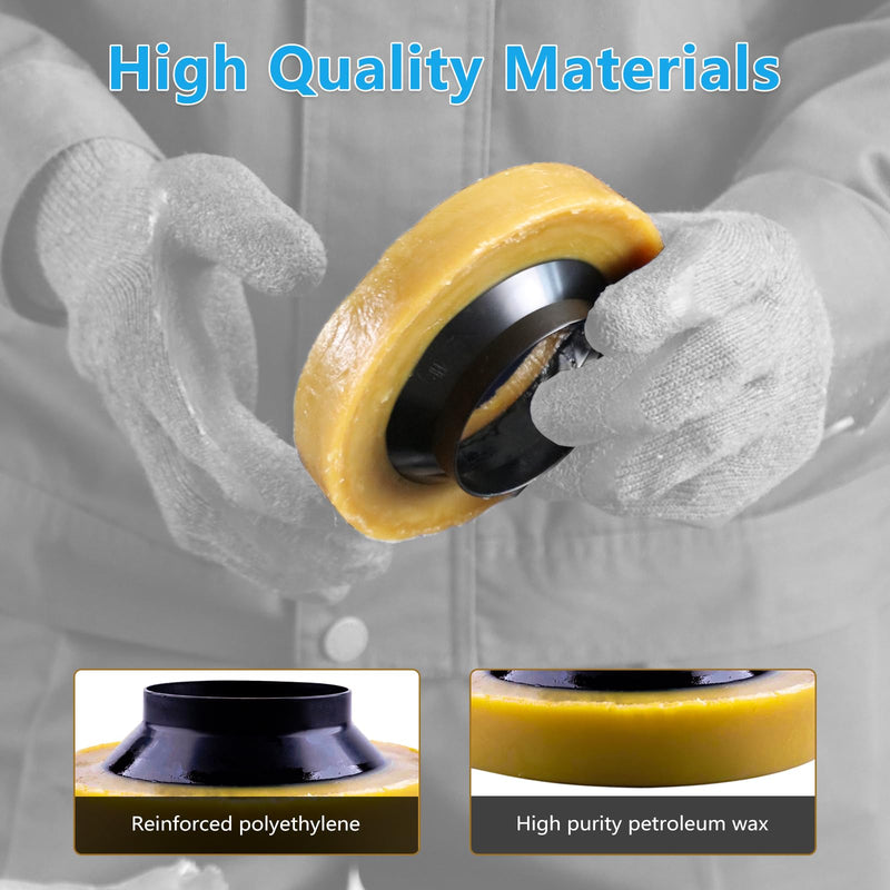 Toilet Wax Ring Replacement Kit, Wax Ring for Toilet Base with Brass Bolt for 3-Inch or 4-Inch Floor-Mounted Toilet Drain Pipe 0.92In/ 1 Pack