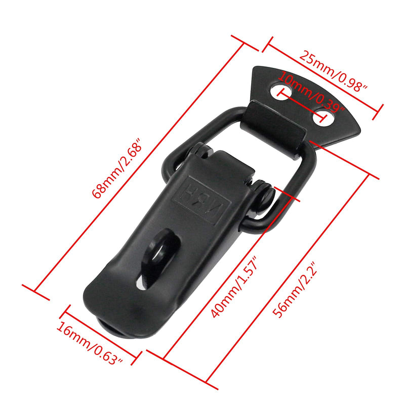 Zorfeter Stainless Steel Spring Loaded Toggle Lock Clasp Buckle Latch for Cabinet Boxes Suitcase with Mounting Screws, Black, Pack of 2 - NewNest Australia