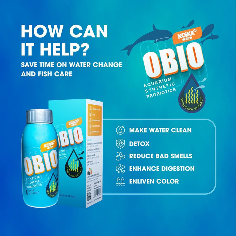 KOIKA OBIO Aquarium Water Treatment, Quick Effect (After 8-10 Hours), Improvement of Digestion and Immune Systems of Fish & Shrimp (Liquid, 180ml (6.08 fl oz)) 180ml (6.08 fl oz) Liquid