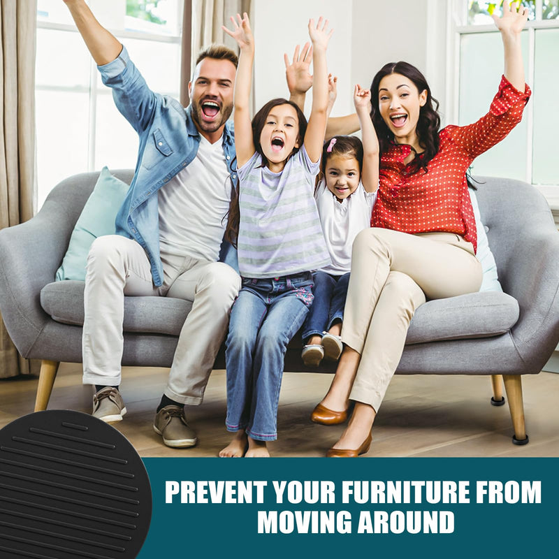 2 x 2 Rubber Caster Cups, Round Non Slip Furniture Pads, Non Skid Furniture Cups, Anti-Slip Gripper Furniture Caster Floor Grip, Anti Skid Leg Coasters Floor Protector for Bed Couch Stoppers(4 Pack) 4 Black-2x2 inch