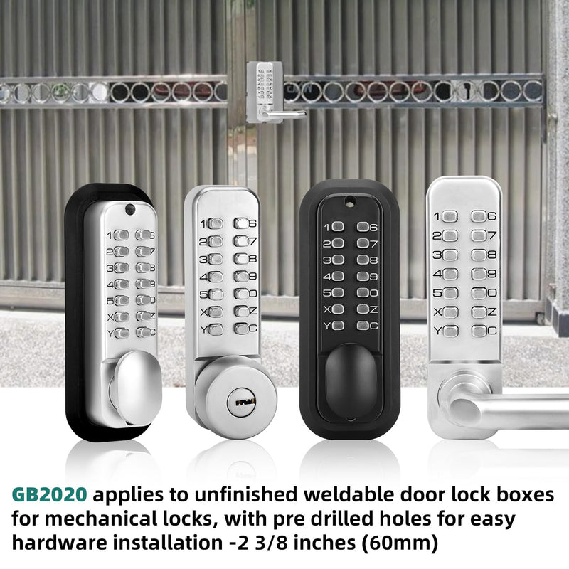 GB2020 Gate Lock Box for Double Keypad Mechanical Combination Lock，Steel Gate Box GB2020 for Metal Gates and Fence (NOT for Aluminum GATE) - 2 3/8" Inch 60mm Backset