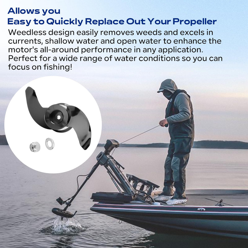 PalpitateC 000-15237-001 Weedless Propeller Compatible with Lowrance Ghost Trolling Motor, Replacement Ghost Trolling Motor with Prop, Black