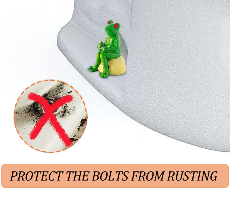 Set Of 2 Frog Toilet Bolt Caps Cute Toilet Bolt Covers Green Toilet Screw Cover Caps Resin Toilet Caps For Bottom Of Toilet Adorable Bathroom Decor - Easy To Install