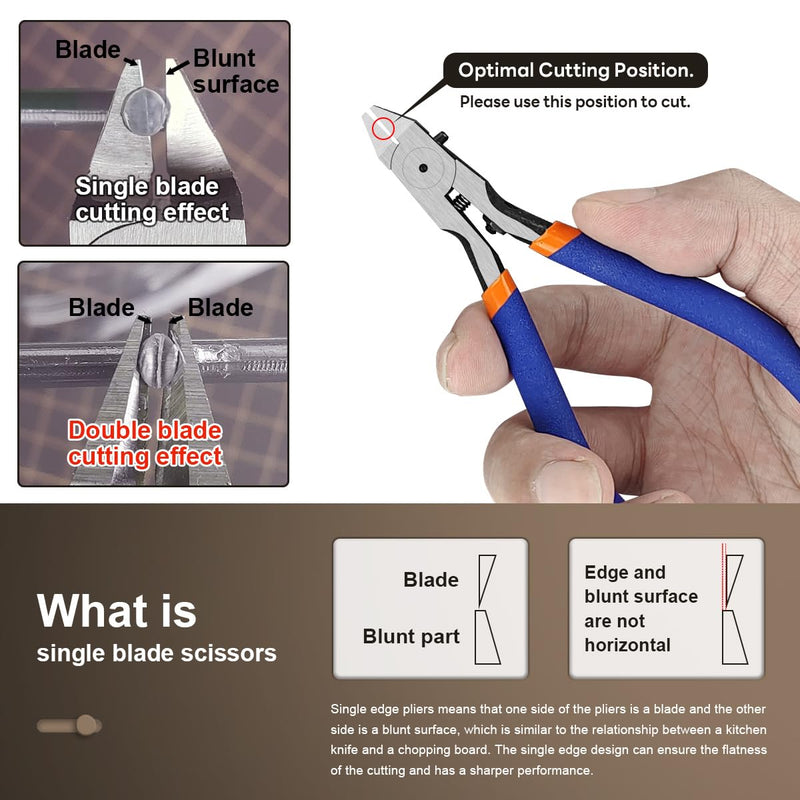 stedi Model Nipper, Sprue Cutter with Ultra-thin Single-Blade and Stiff Spring Hobby Nippers for Gundam Repairing Plastic Model and Miniature Model, Orange Single-Blade Nippers