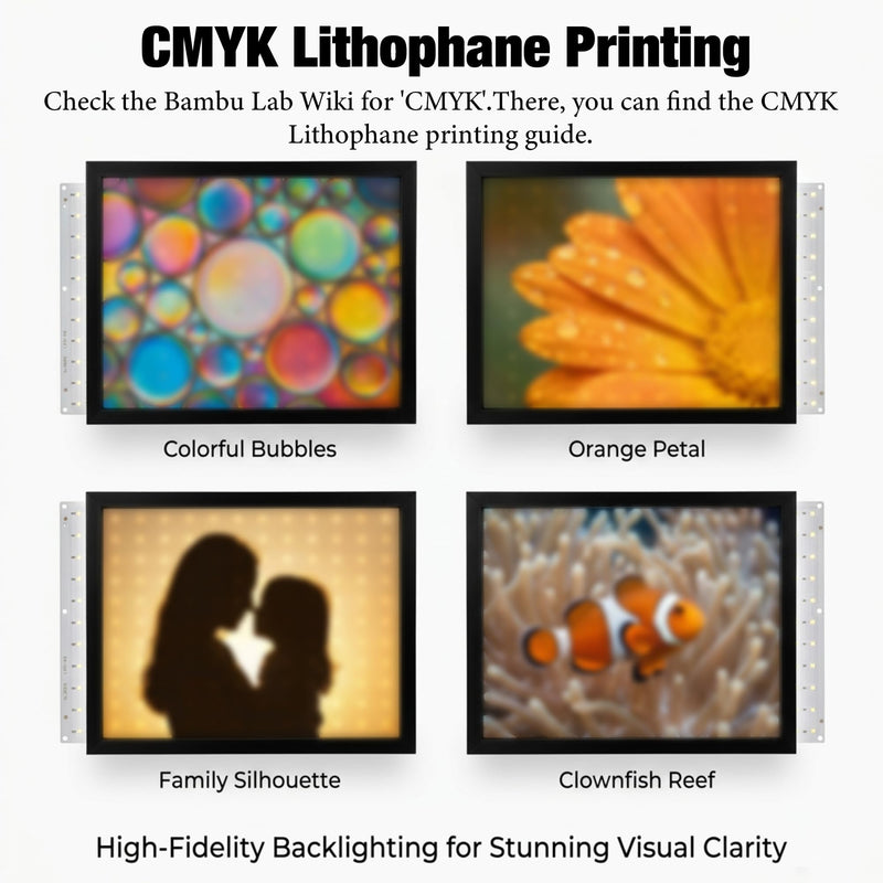 10 Pcs CMYK Lithophane Led Backlight Board Kit for Bambulab P1/X1/A1/P2s Series 3D Printertype-C PCB for Bambulab Sunlu DIY 3D Printing Projects 6.14 ×4.72inch