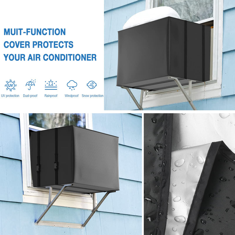 2 Pack Window Air Conditioner Covers, Indoor&Outdoor AC Cover for Winter Size L: 25l*17h*3.5d + 25.5w*20.5d*18h