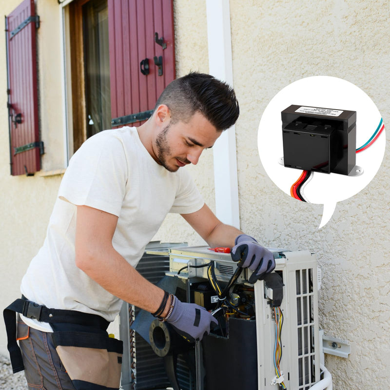 Control Transformer 24V 75VA, Multi-Tap 120/208/240V to 24VAC Industrial Power Transformer with Foot Mount for HVAC Furnace, Relays, and Gas Valves
