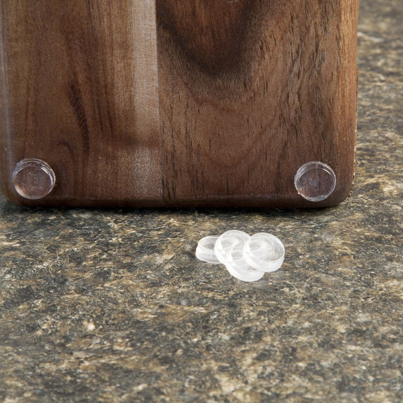 Soft Touch 1/2" Round Self Stick Cabinet Bumper Pads to Dampen Sound and Protect Surfaces, 12 Pack, Clear, 12 Count