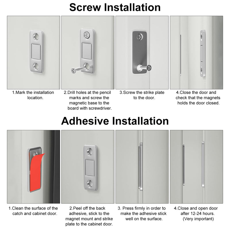Drawer Magnets Jiayi 12 Pack Ultra Thin Cabinet Door Magnet Stainless Steel Magnetic Cabinet Latches Hardware Cabinet Magnets Catch for Sliding Door Kitchen Cupboard Closure Closet Door Closer Ultra Thin-12 Pack