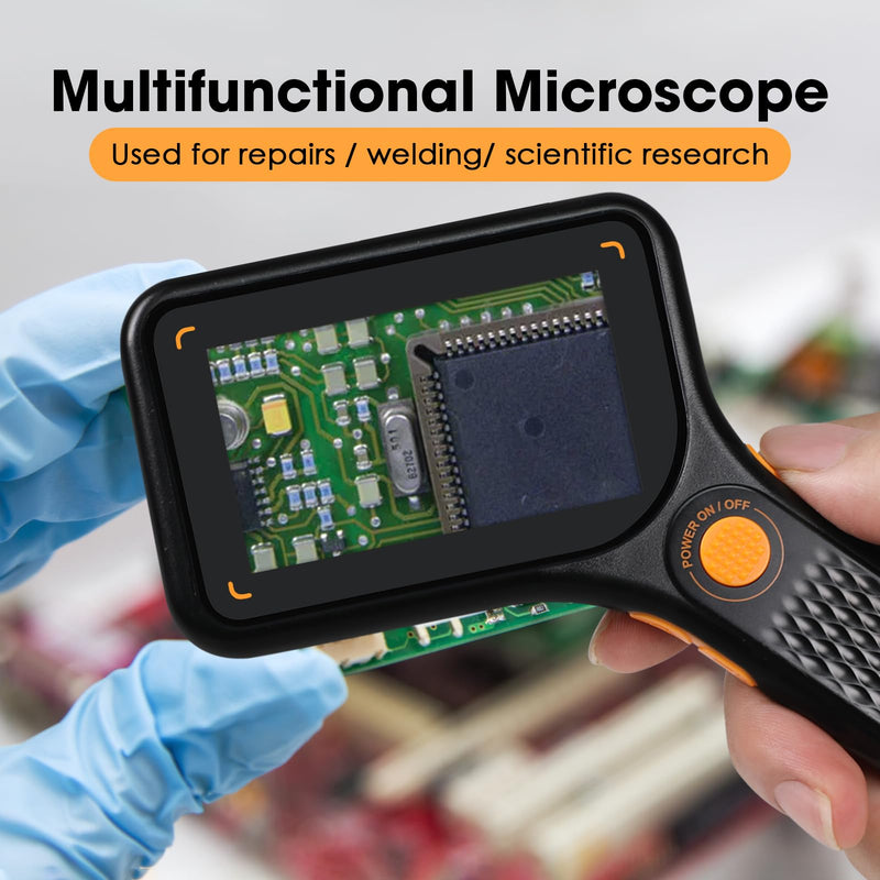 Digital Microscope Handheld 500X with 3.0" IPS Screen, Autofocus, 8GB TF Card, Portable USB Microscope Coin Magnifier with 8 LED Lights for Photo and Video, Windows/MacOS Recording & Transmission