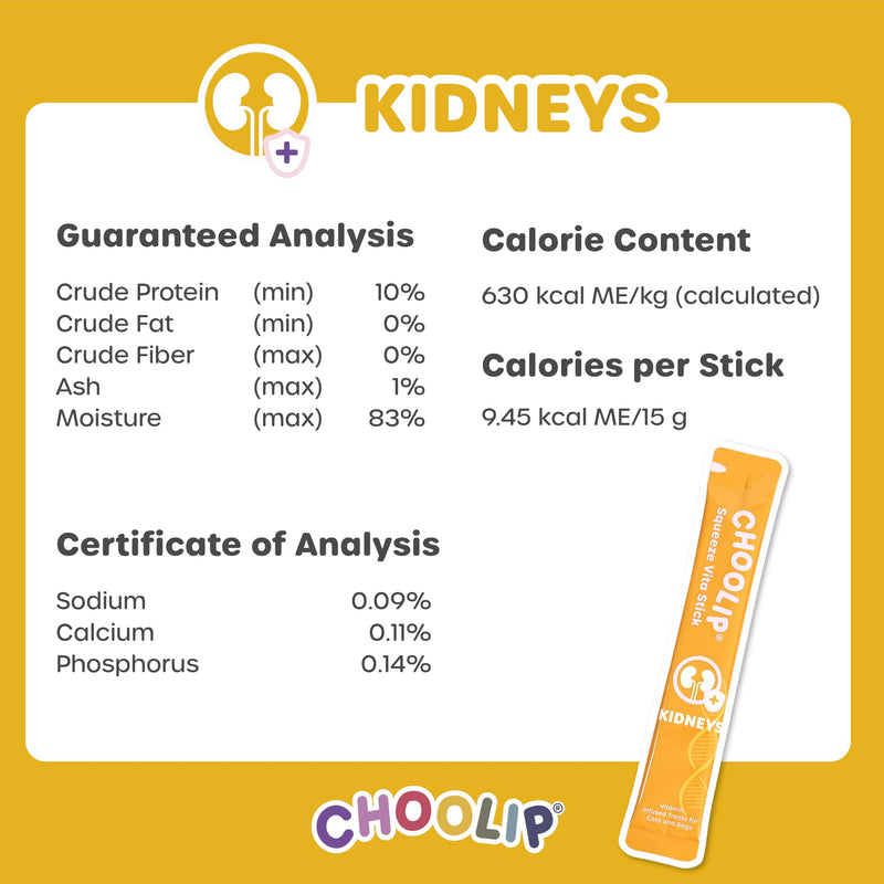 Choolip Bundle | Kidney + Brain Pouches. 14 Squeeze Vita Sticks (7 Kidney + 7 Brain) with Essential multivitamins. [Both Products are for Cats & Dogs of All Life Stages]