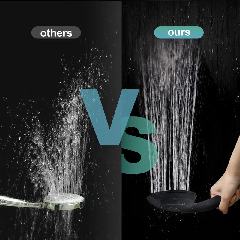 Cobbe 8 Functions Shower Head with handheld, High Pressure Shower Head Set with Hose Adjustable Bracket Rubber Washers (Matte Black) 8 Spray-Settings 1. Matte Black