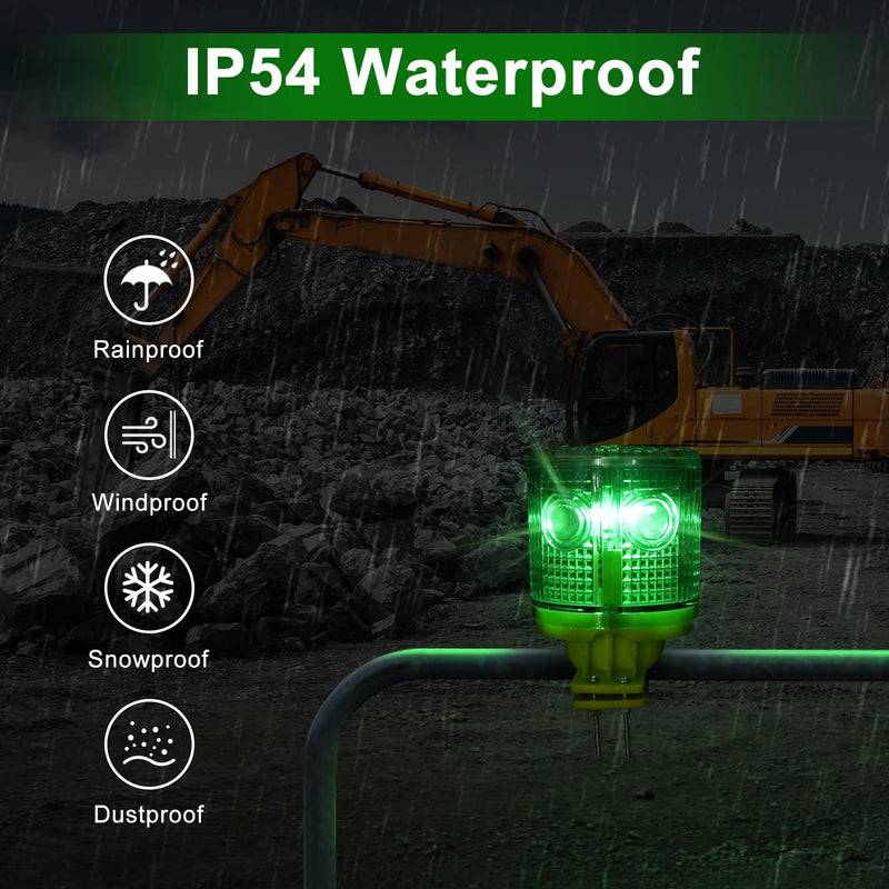 Aolyty Solar Strobe Warning Light IP54 Waterproof LED Flashing Safety Light Bright Warning Lamp Outdoor for Construction Traffic Dock Marine Beacon Road Signs (Blue) Blue - NewNest Australia