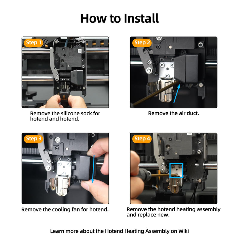 Orignall Hotend Heating Assembly for BambuLab P2S: Quick-Change Replacement with Ceramic Heater Cartridge Thermistor and Mounting Base Clip 3D Printer Accessories