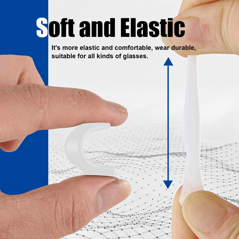 Eyeglass Ear Grips -20 Pairs eye glasses ear grippers Anti-slip Holder, Silicone Ear Hook, glasses ear grip Sleeve Retainer for Sports Glasses, Sunglasses Reading Glasses Us-s-22a-clear