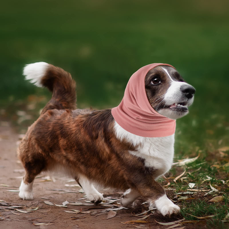 Frienda 2 Pcs Dog Ear Muffs Dog Calming Ear Cover Anxiety Relief Cover Face Neck Warmer Quiet Head Sleeves for Noise Bathing Grooming Drying(Medium,Black, Pink) Medium Black/Pink