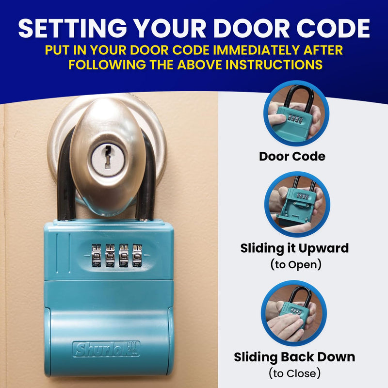 ShurLok SL-600W Numbered Key Storage Combination Lock Box, Blue Numbered/Front Door