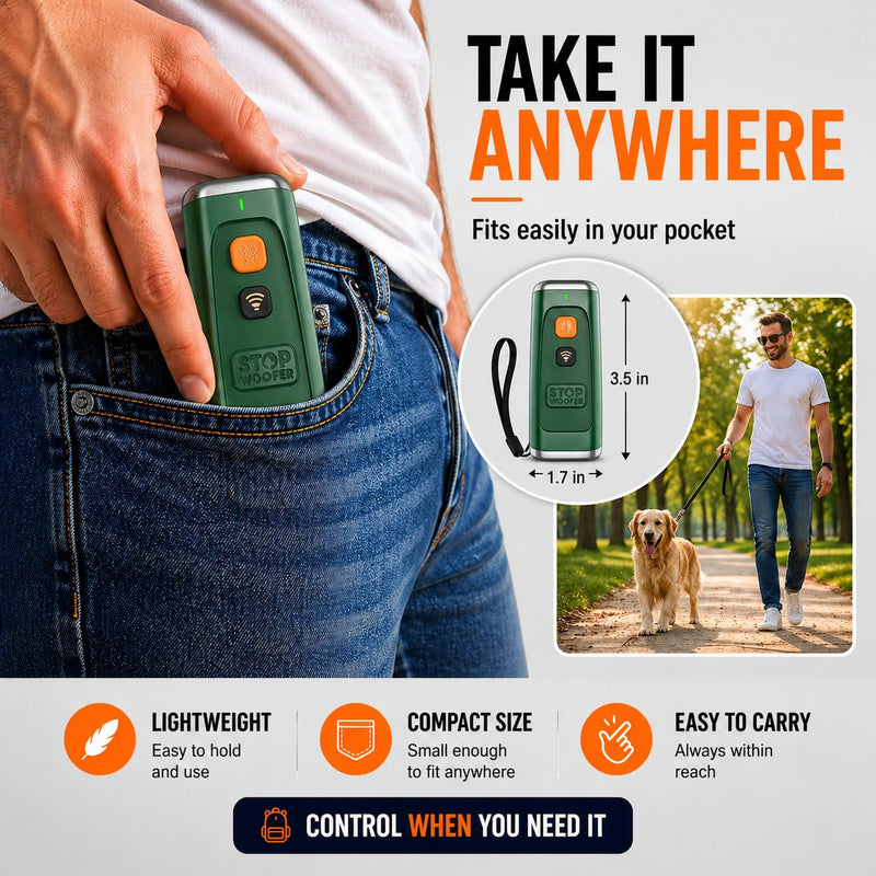 NEW 2026 Dog Bark Deterrent Device - Ultrasonic Anti Barking Device for Dogs - Humane Rechargeable Bark Control & Dog Training Tool for Small Medium Large Dogs - Indoor Outdoor Anywhere Daily Green